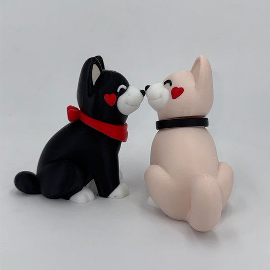 Coppia di cani che bacia