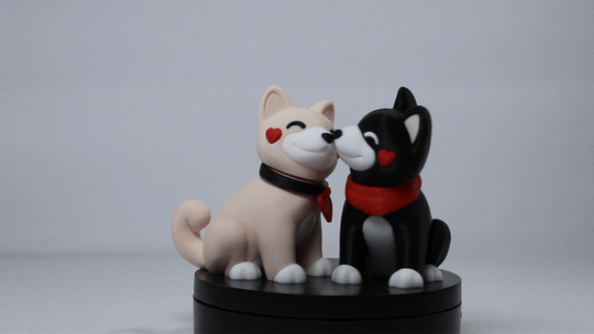 Casal de cachorro beijando